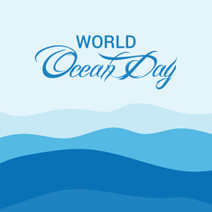 Naklejka na ściany i meble Vector illustration of a Background for World Ocean Day.