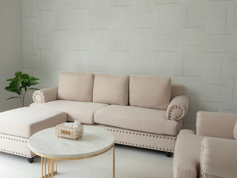 Living room with sofa interior design, Real Photo