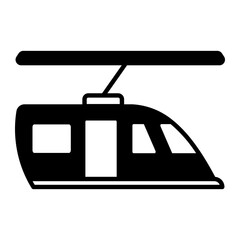 Electric Train Glyph Icon