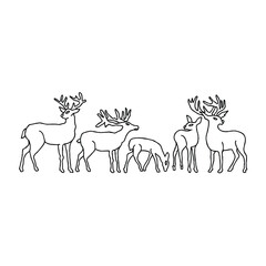 Fototapeta na wymiar deer handrawn doodle illustrations vector set