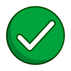 Round check box icon. Permit and completed. Vector.