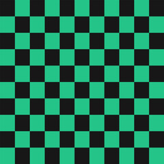 Black and green check pattern. Ichimatsu pattern. Vector.