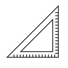Triangular ruler icon. Set square icon. Vector.