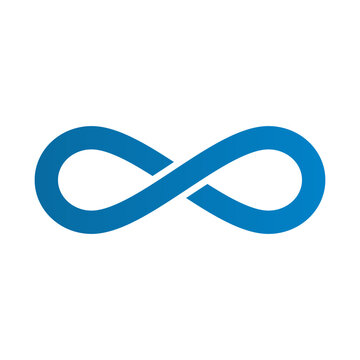 Blue infinite icon. Unlimited. Vector.