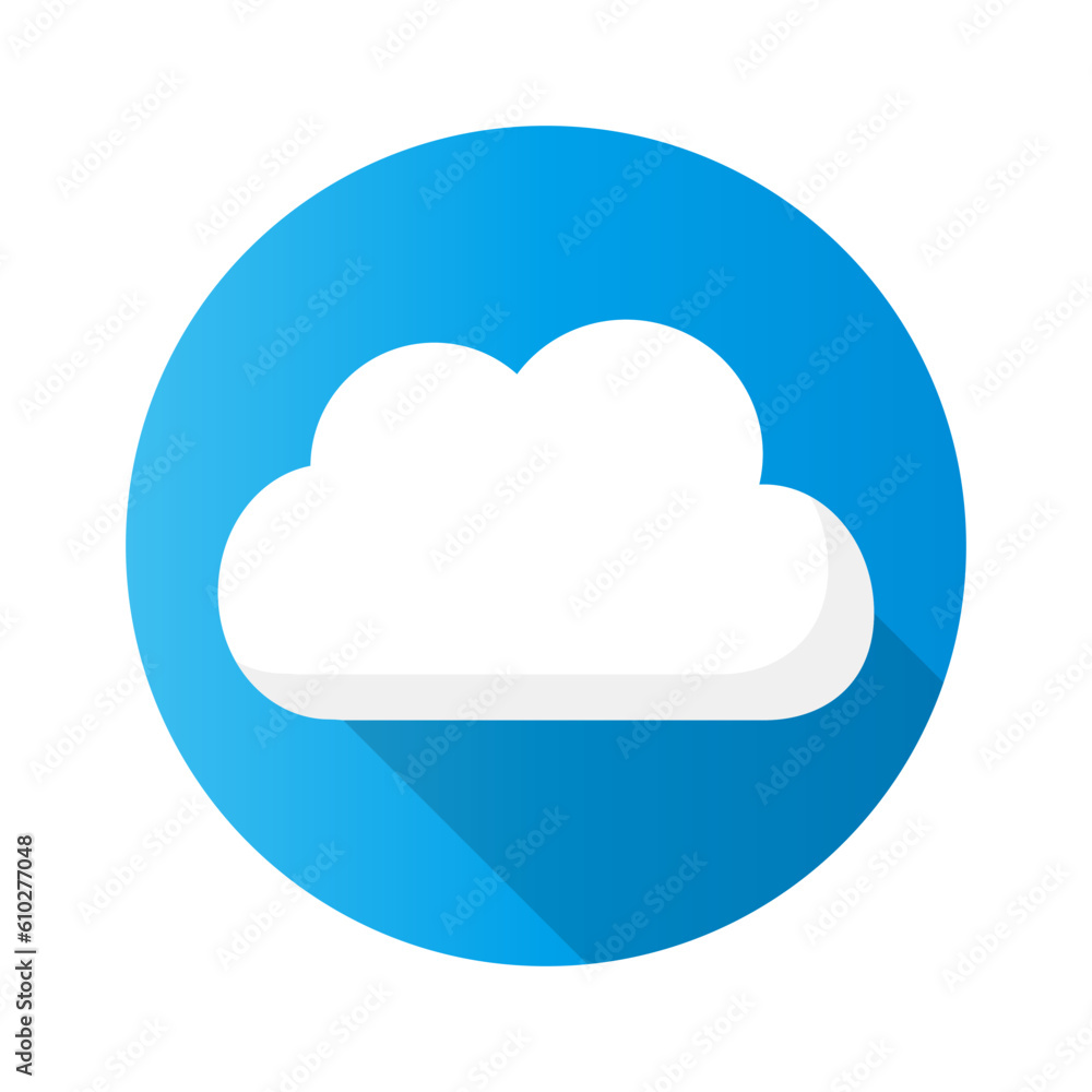 Poster flat design round sky and cloud icon and shadow. vector.