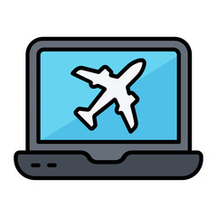 Fototapeta premium Airplane Line Color Icon