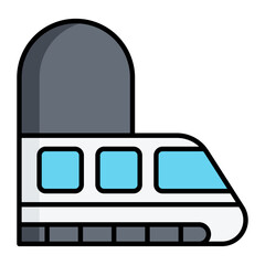 Fototapeta premium Train Line Color Icon