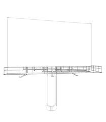 Obraz premium Outline big billboard. Mockup for your advertisement and design. Mockup for your advertisement and design. Outdoor advertising billboard contour. Empty billboard for displaying advertisements.