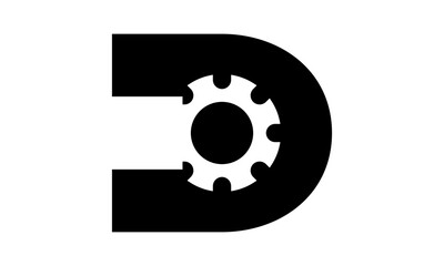 icon letter D repair gear logo vector