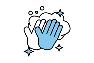 Washing hands icon. icon related to hygiene. Two tone icon style design. Simple vector design editable