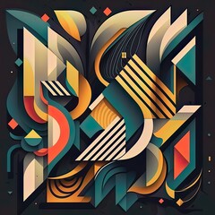 An abstract illustration of  geometric patterns that are inspired by music - Artwork 120