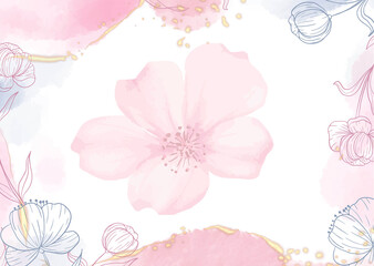 pink background with flowers