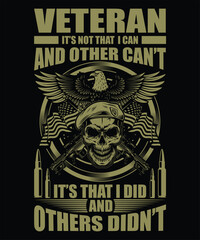 Veteran it's not that i can and other can't it's that i did and others didn't t-shirt design