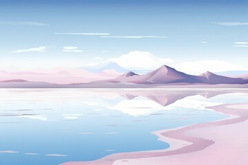 The illustration of uyuni salt lake,Salar de Uyuni,ai contents by midjourney
