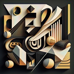 An abstract illustration of  geometric patterns that are inspired by music - Artwork 109