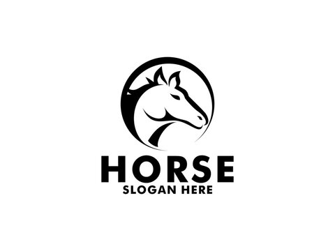 horse logo design, head horse logo vector template