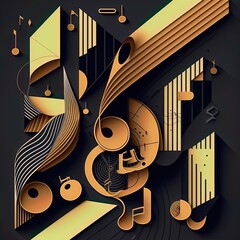 An abstract illustration of  geometric patterns that are inspired by music - Artwork 80