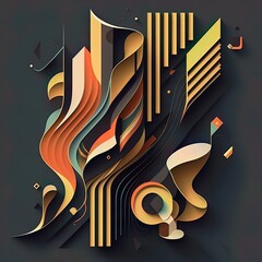 An abstract illustration of  geometric patterns that are inspired by music - Artwork 56