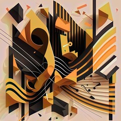 An abstract illustration of  geometric patterns that are inspired by music - Artwork 53