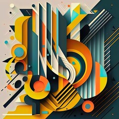 An abstract illustration of  geometric patterns that are inspired by music - Artwork 45