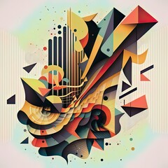 An abstract illustration of  geometric patterns that are inspired by music - Artwork 35