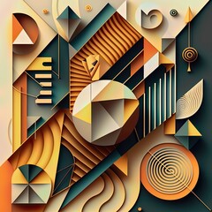An abstract illustration of  geometric patterns that are inspired by music - Artwork 38