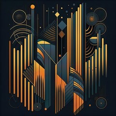 An abstract illustration of  geometric patterns that are inspired by music - Artwork 41