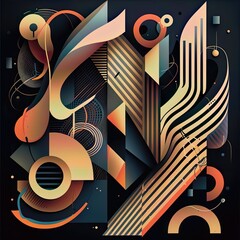 An abstract illustration of  geometric patterns that are inspired by music - Artwork 39