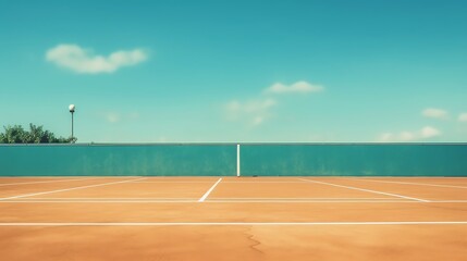 tennis court close up wallpaper, illustration for product presentation template, copy space background. Ai generative