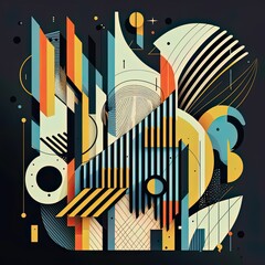 An abstract illustration of  geometric patterns that are inspired by music - Artwork 36
