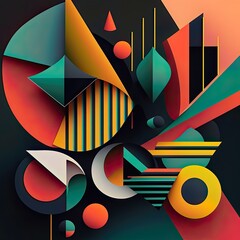 An abstract illustration of  geometric patterns that are inspired by music - Artwork 3