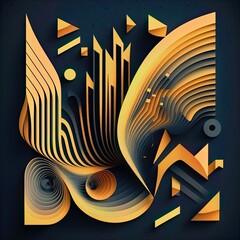 An abstract illustration of  geometric patterns that are inspired by music - Artwork 6