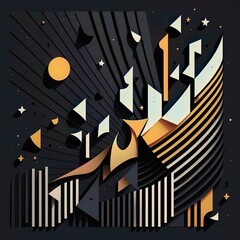 An abstract illustration of  geometric patterns that are inspired by music - Artwork 5