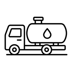 Petroleum Truck Outline Icon