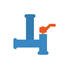pipes and faucet icon on white background, vector illustration