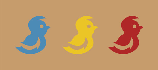 bird icon on a white background, vector illustration