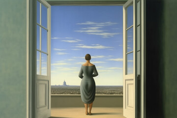 The woman who walked out the door.