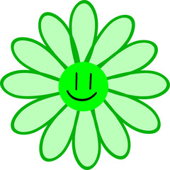 Groovy flower with smile