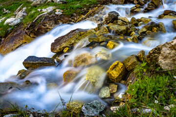 waterfall in the mountains