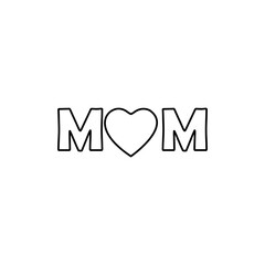 I love mom icon, vector illustration