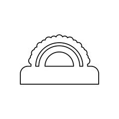 circular saw icon on a white background, vector illustration