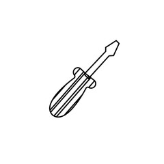 screwdriver icon on a white background, vector illustration