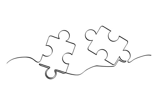 recommend clip art: simple vector sketch puzzle single one line art, continuous