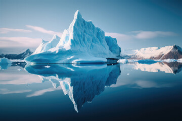 Fototapeta na wymiar Icebergs on the sea surface.
