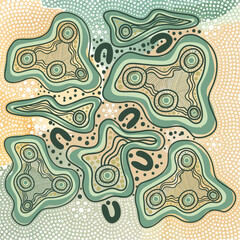 Obraz premium A vector background that showcases Aboriginal dot art design