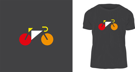 t shirt design concept with bicycle icon