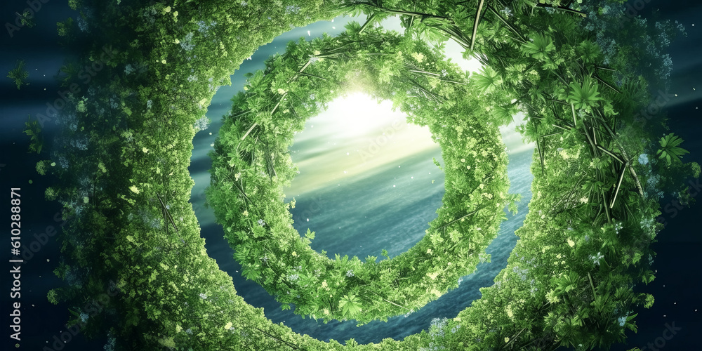 Aufkleber a circular economy icon is featured, showing an infinite loop of arrows that signify the concept of 