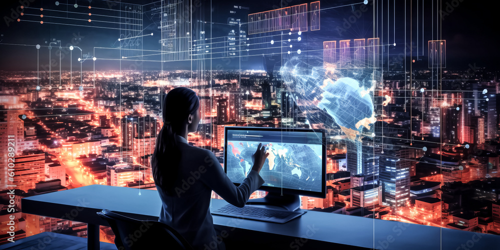Poster he examines the profitability of working companies with the help of generative ai. - generative ai