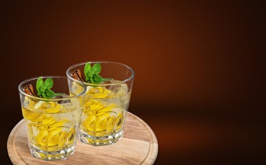 Tasty fresh alcohol cocktail in glass