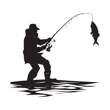 recommend clip art: A Fisherman Vector silhouette